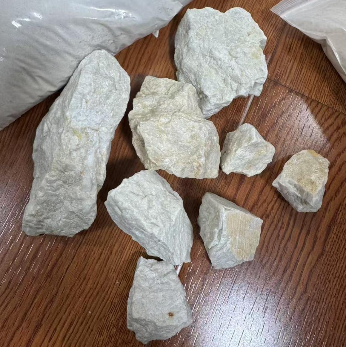 Muestras de mineral preparadas para análisis de laboratorio